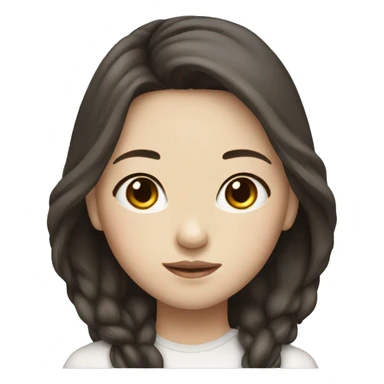 Chinese girl dark brown hair white skin sticker