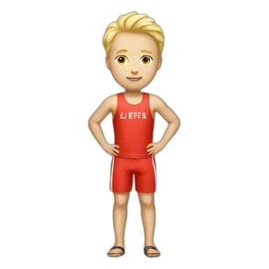 blonde boy in lifeguard tank top  sticker