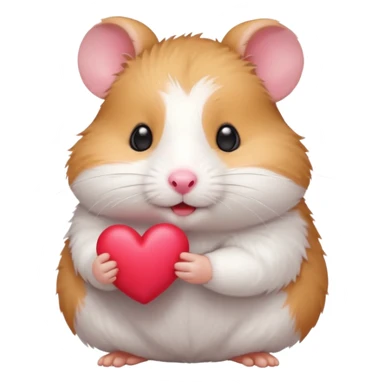 Hamster blowing a red heart sticker