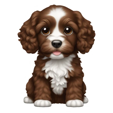 Cavapoo puppy chocolate brown  sticker