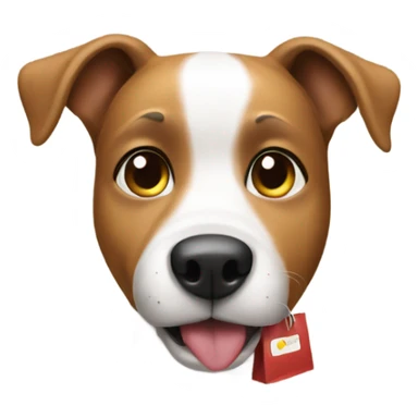 a dog going shopping  sticker