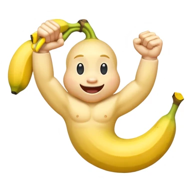 happy banana flexing biceps sticker