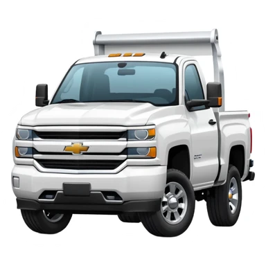 Modern Chevrolet truck in white sticker