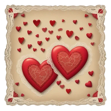 vintage valentine’s day card red sticker