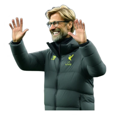 Jurgen Klopp waving hi sticker