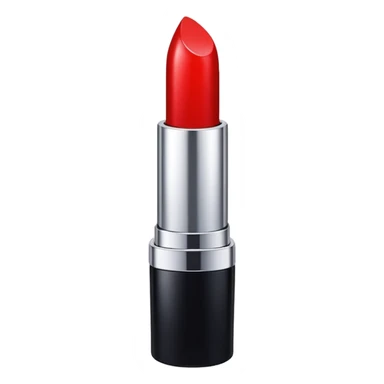 Generate a high-quality emoji of a red lipstick, realistic shape and color, smooth gradient colors, no facial features, simple white background, high-resolution.
 sticker