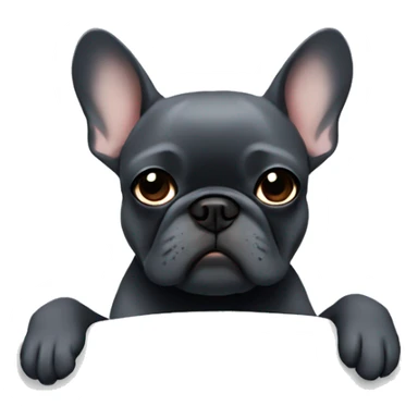 Dark grey frenchie with zzz sticker