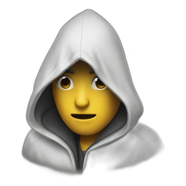 mysterious hooded saluting sticker