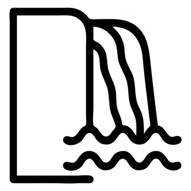 water falling from the cliff sticker