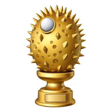 gold cactus trophy golf sticker