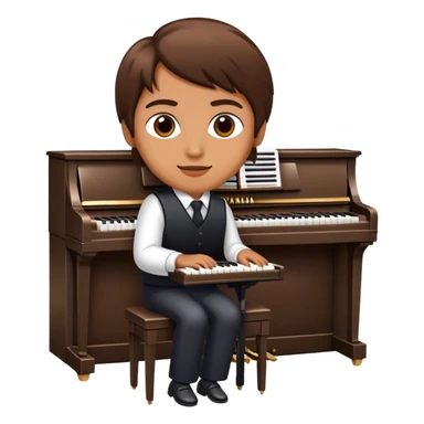 A face without a body plays the YAMAHA piano A person without a body plays the YAMAHA piano and does not understand  sticker