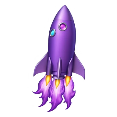 purple rocket purple flame sticker