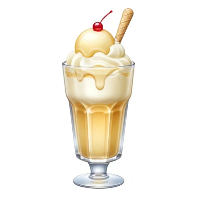 Japanese cream soda on a glass with ice ice cream vanilla 1 scoop on top sticker