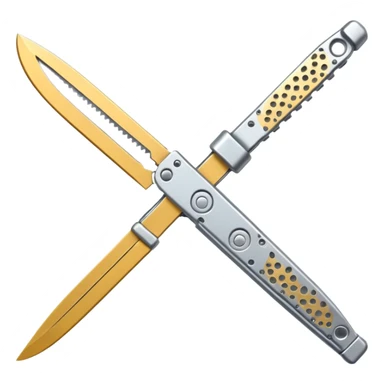 Silver colour butterfly knife sticker