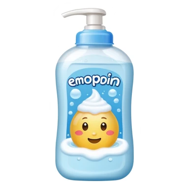Bottle with a sticker for bath foam   sticker