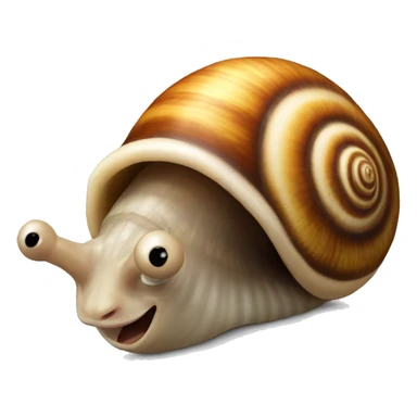 a snail shell with a monkey’s head sticker