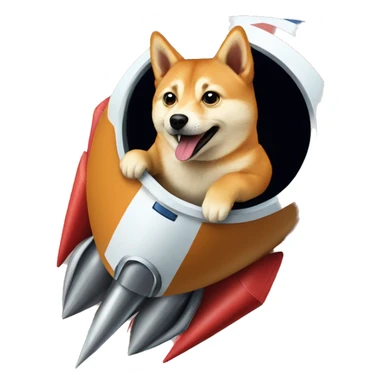 elon musk riding a rocket to mars made of doge sticker