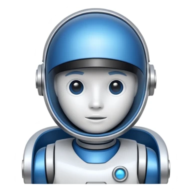 blue and white astrobot copilot sticker