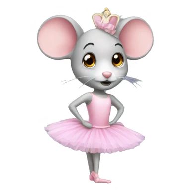 a mouse ballerina wearing a tutu sticker