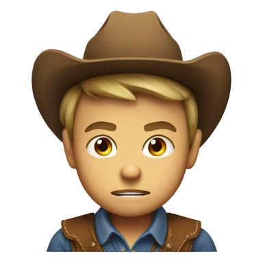 an angry American cowboy child sticker