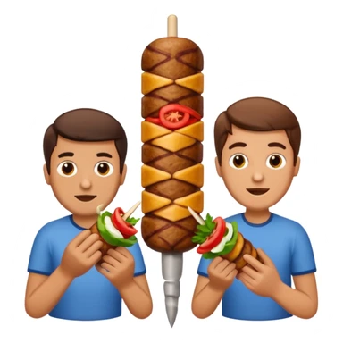 3 men eating beef kebab sticker