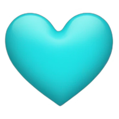 A cyan blue heart sticker