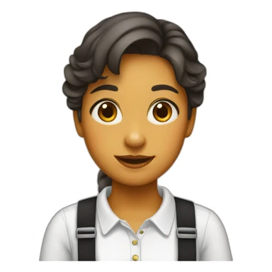 girl only with suspenders sticker