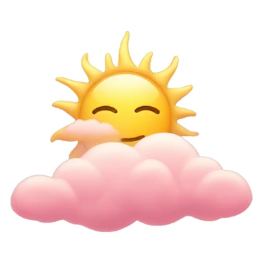 Sun with light pink clouds  sticker