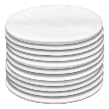 A long pile of 100 round flat thin cotton pads sticker