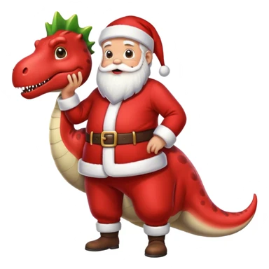 Santa clause dinosaur sticker