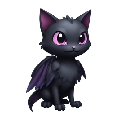 Cool Cute Edgy Dark Black Chibi Noibat-Cat-Pokémon-Fakémon-hybrid sticker