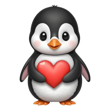 Cute penguin with holding heart sticker