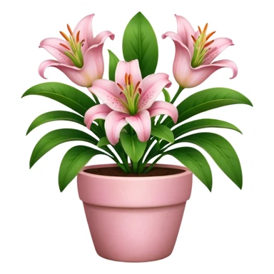 pink lily flower pot sticker