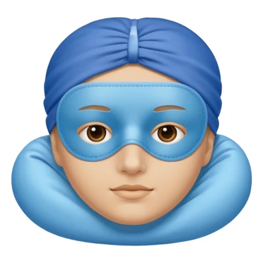 face with sleep mask emoji, blue sleep mask, relaxed face sticker