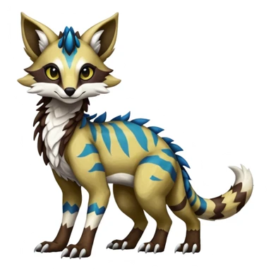 Rare realistic exotic cute epic pretty beautiful handsome gorgeous aesthetic colorful vibrant Vernid-Protogen-Primagen-Wickerbeast-Sergal-Genet-species-Fakemon-hybrid-creature by LiLaiRa, beautiful intricate markings, full body sticker