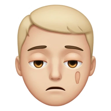 Person with mental breakdown with an eye a bit closed sticker