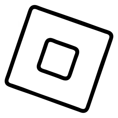 Add a subtle shadow effect to the Roblox logo, keep the style modern and minimal with outlined icon look, no background. sticker