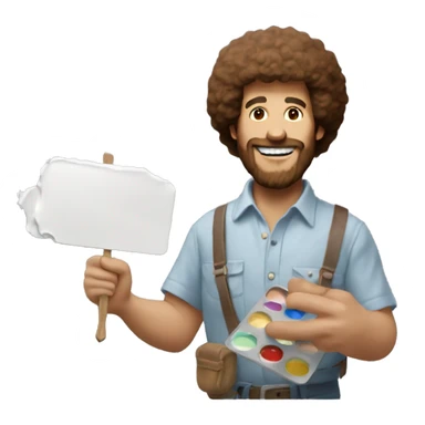 BOB ROSS HOLDING A PAINT PALETTE sticker