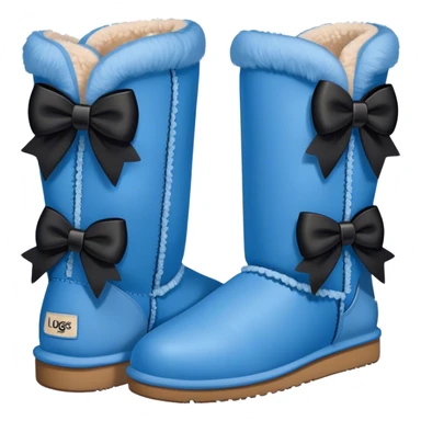 Blue Uggs with black bows  sticker