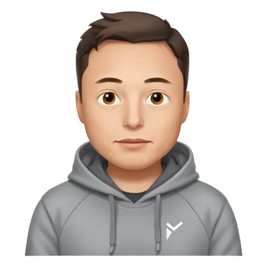 a portrait of elon musk, wear hoodie  sticker