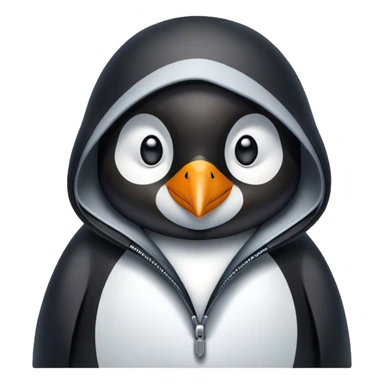 A penguin hacker sticker
