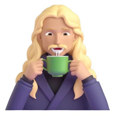 long blonde male sipping tea emote sticker