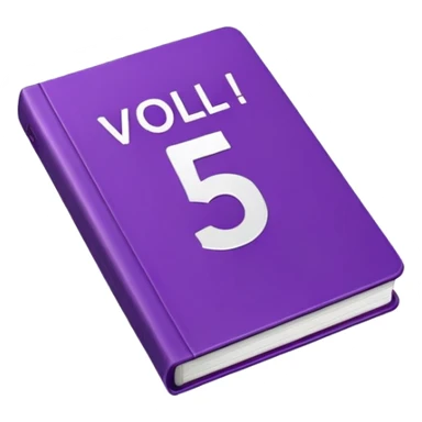 Closed purple book identical to the red book emoji 📕 but purple colored with "VOL. 5" written on the cover sticker
