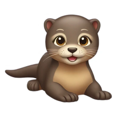 Loutre sur un chat sticker