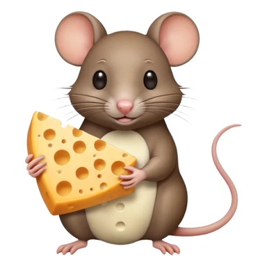 Rat holding cheese sticker