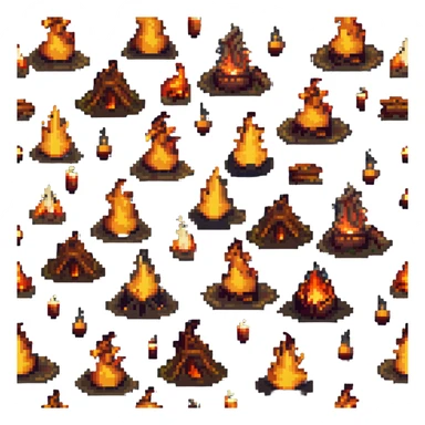 glowing bonfire at night sticker