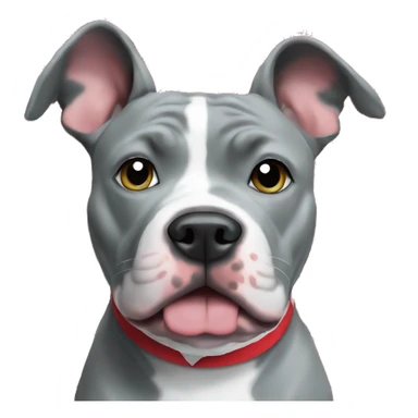 grey and white pitbull dog wearing christmas bandanna  sticker