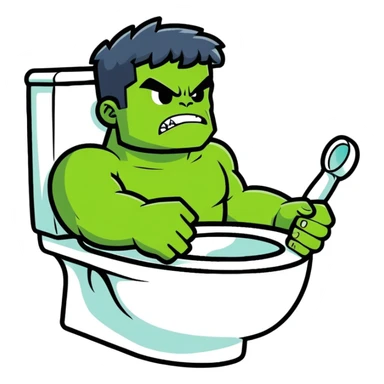 Hulk in toilet  sticker