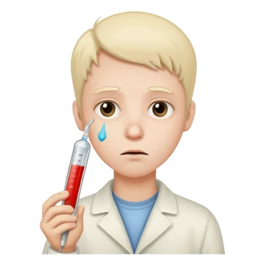 sick person with a termometer sticker