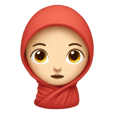 Sleepy Asian girl bundled in red blanket sticker